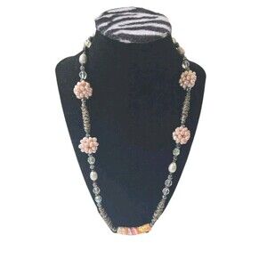 Lucas Lameth LUC 925 CN Art Deco Freshwater Pearl, Crystal& Glass beads Necklace